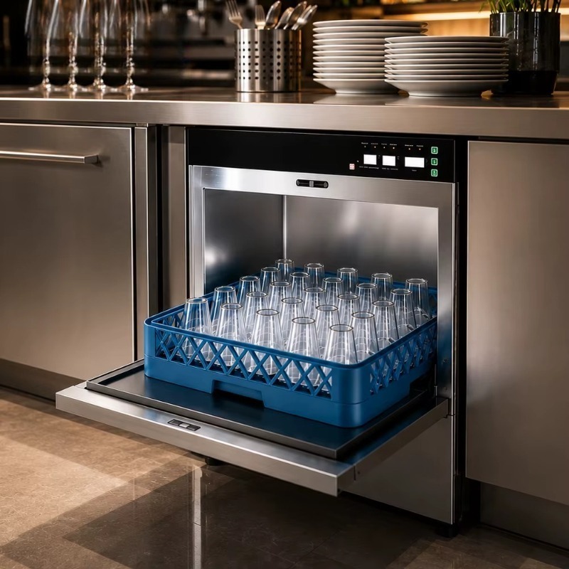 Commercial Undercounter Dishwasher - 언더카운터 식기세척기, 스테인리스 스틸, 전기식, 자동,