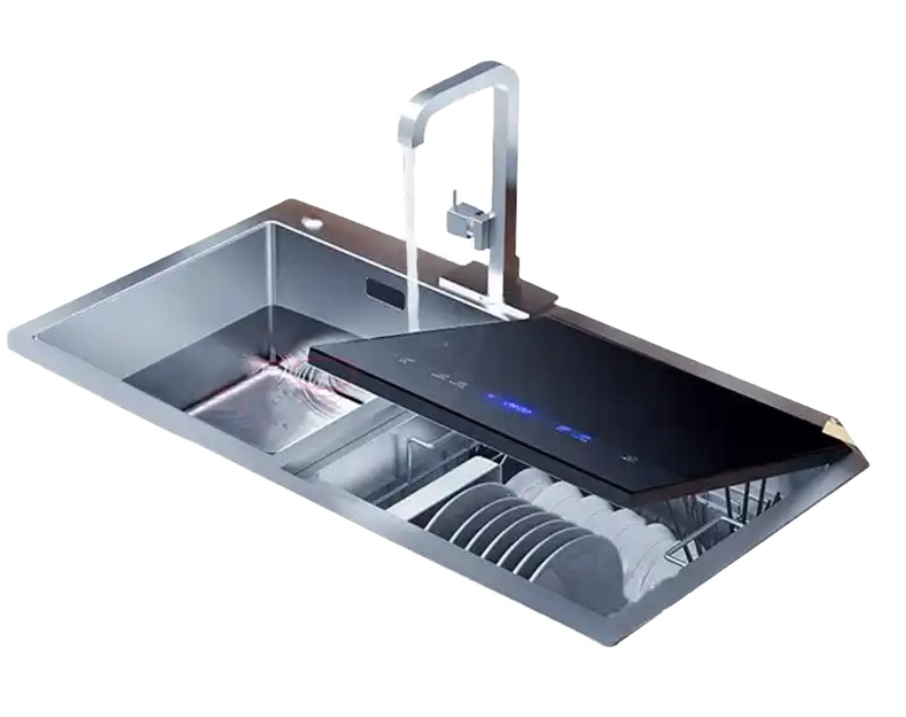 Ultrasonic Dishwasher Sink Integrated - 일체형 주방 싱크대 겸용 식기세척기, 304