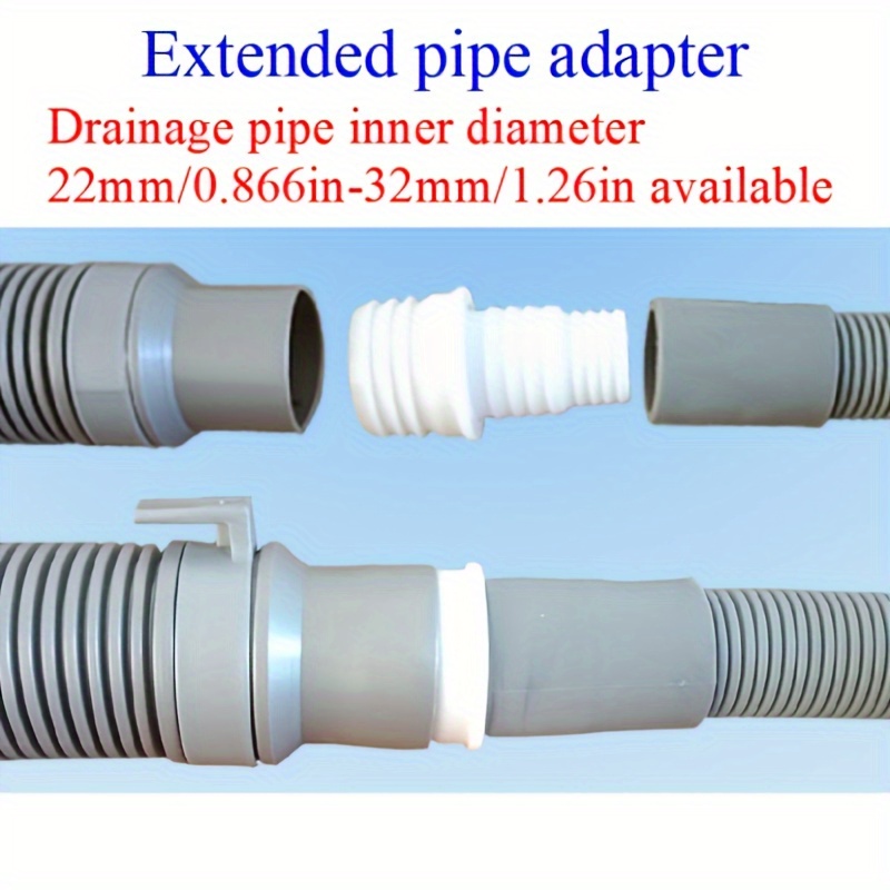 Dishwasher Drain Hose Extension - 2개 플라스틱 파이프 어댑터, 나사형 배수관