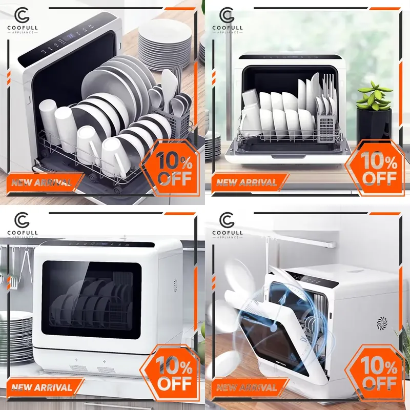 Small Dishwasher For Apartment - 휴대용 미니 식기세척기, 자동 작동, 조리대