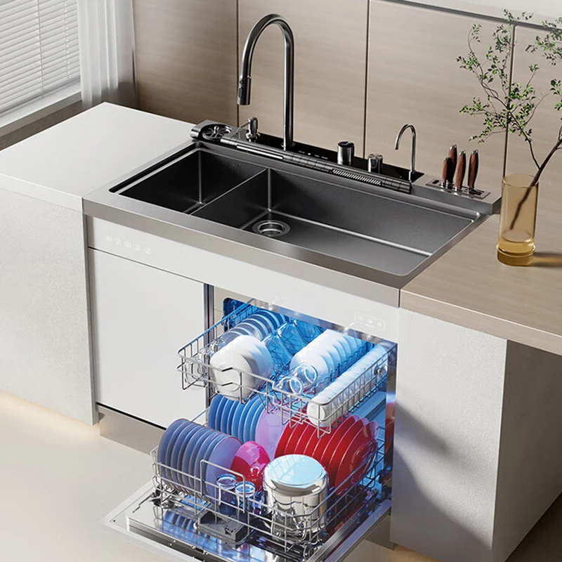 Ultrasonic Dishwasher Sink Integrated - 1000mm 초음파 일체형 싱크대 겸용 식기세척기,